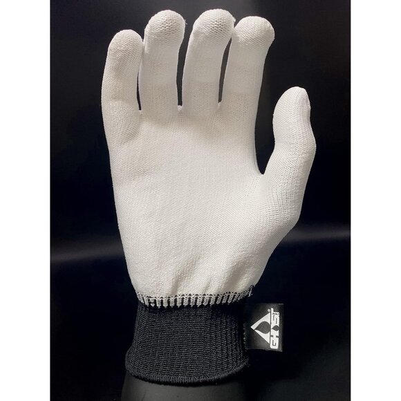 Men's White/Black Touch Screen Lint Free Static Resistant Wrap Ghost Gloves - Picture 3 of 9